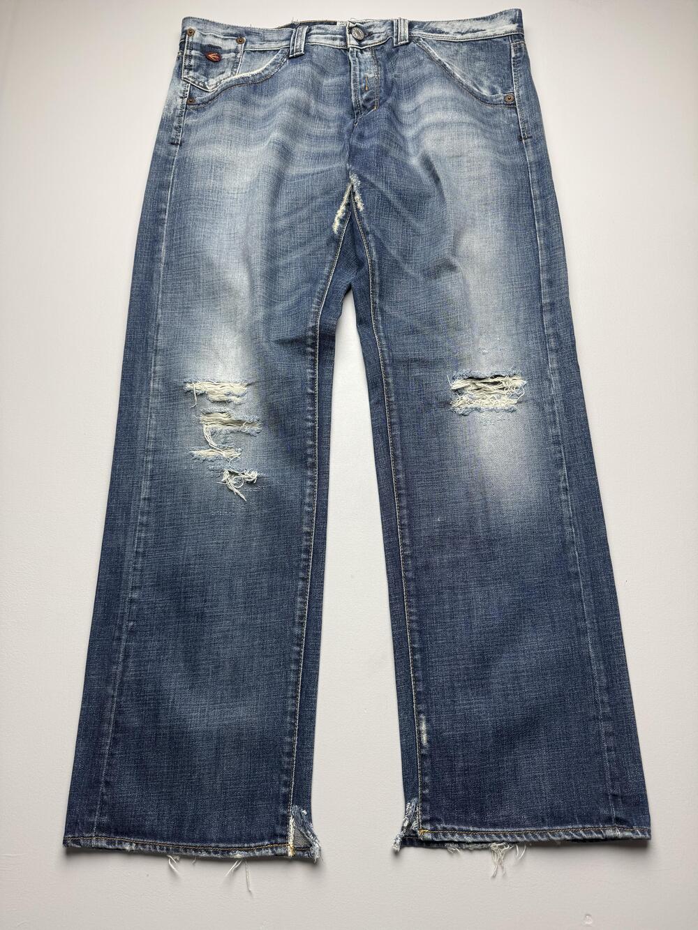Energie Jeans Mens Blue 38? Denim Relaxed Wide Leg Distressed Italy Read